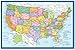 United States USA Map Small Poster Size 11.5 x 17.5 inches, 2-Sided Sealed Lamination, 2-Sided Color Print (1 USA Map)