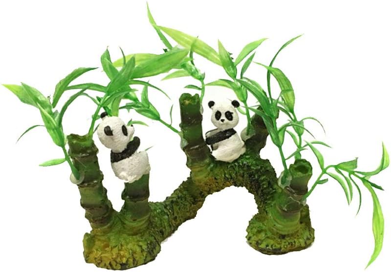 Aquarium DÃcor Fish Tank Ornaments Resin Artificial Panda and Bamboo View Aquarium Ornaments Fish Tank Supplies Decorations Landscape Scenery Fish Tank Accessories