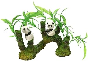 Aquarium DÃcor Fish Tank Ornaments Resin Artificial Panda and Bamboo View Aquarium Ornaments Fish Tank Supplies Decorations Landscape Scenery Fish Tank Accessories