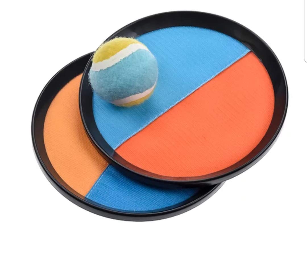 DECOQ Catch Ball Game toss Game 2 Sticky Paddles and 1 Ball for Sport