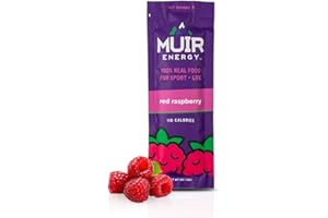 MUIR ENERGY MUIR Red Raspberry Energy Gel for Runners - 10 Pack | Organic Real Food Endurance Gel | Fast-Burning, Vegan, Paleo, Non-GMO, Gluten-Free | Clean Energy for Running, Cycling, and Marathon Training