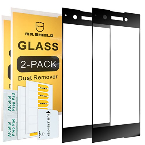 [2-PACK]-Mr Shield For Sony Xperia XA1 [Tempered Glass] [Full Cover] [Black] Screen Protector with Lifetime Replacement Warranty