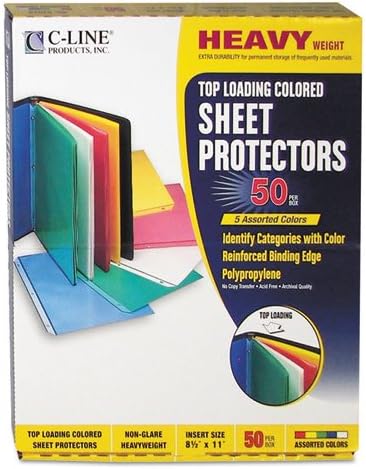 Amazon Com Colored Polypropylene Sheet Protector Assorted Colors 11 X 8 1 2 50 Bx Sold As 1 Box Everything Else