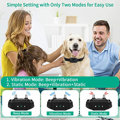 pueikai Dog Bark Collar, Dog Training Collar with Beep/Vibration/Shock Modes, Rechargeable Waterproof Anti-bark Collar with Adjustable Sensitivity, Smart No Bark Collar for Small Medium Large Dogs