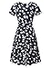 MSBASIC Floral Dress, Women Short Sleeve Aline Deep V Neck Casual Cocktail Midi Dress Small Floral-2