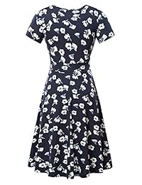 Msbasic mini vestido informal, con escote en V, mangas cortas, envuelve cruzado, para dama.