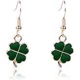 St. Patrick's Day Earrings for Women Green Irish Shamrock Earrings Good Luck Clover Dangle Earring Saint Patricks Day Jewelry Gifts Accessories