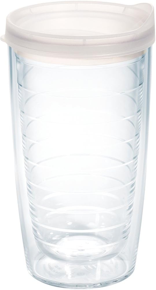 Tervis Clear & Colorful Insulated Tumbler with Frosted Lid, 16 oz Tritan, Clear