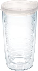 Tervis Clear & Colorful Insulated Tumbler with Frosted Lid, 16 oz Tritan, Clear