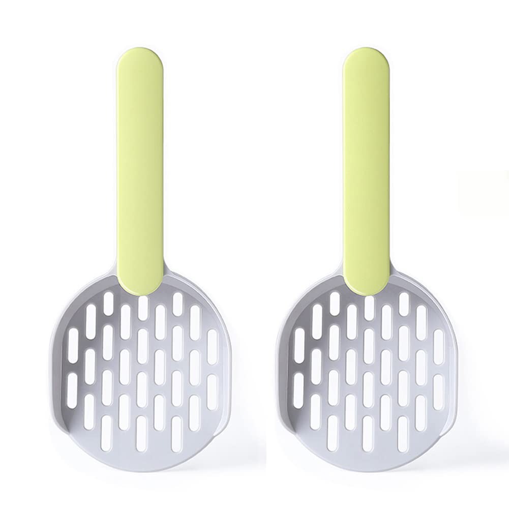 croselyu Pet Cat Litter Scoop Filter Cat Litter Cat Poop Cleaning Tool High-grade ABS Plastic Cat Litter Scoop Is Durable and Easy To Clean, 2 Pcs (Green)