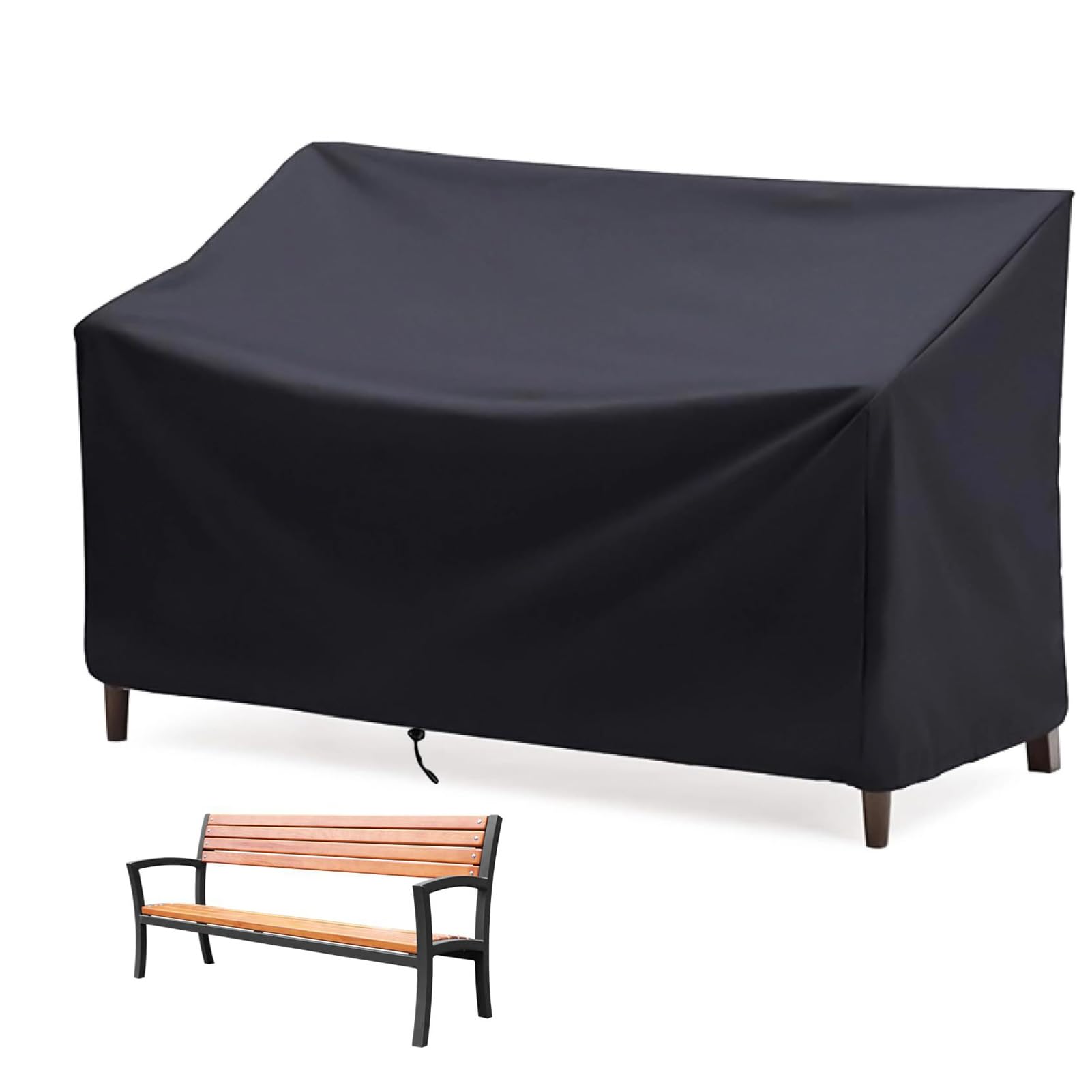 NICENEEDED Oxford Fabric Outdoor Bench Cover, Waterproof Lounge Deep Chair Covers Patio Loveseat Protective Cover, Large Outdoor Sofa Cover for Patio Furniture(52.7" L x 26" W x 35" H)
