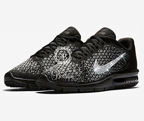 NIKE Bling, Nike Air Max Sequent 2, BLACK, Custom Nike, Bling Nike, Bedazzled