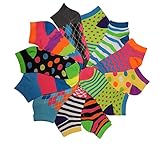 Differenttouch 12 Pairs Pack Women Low Cut Colorful Fancy Design Ankle Socks (9-11, Assorted 111)