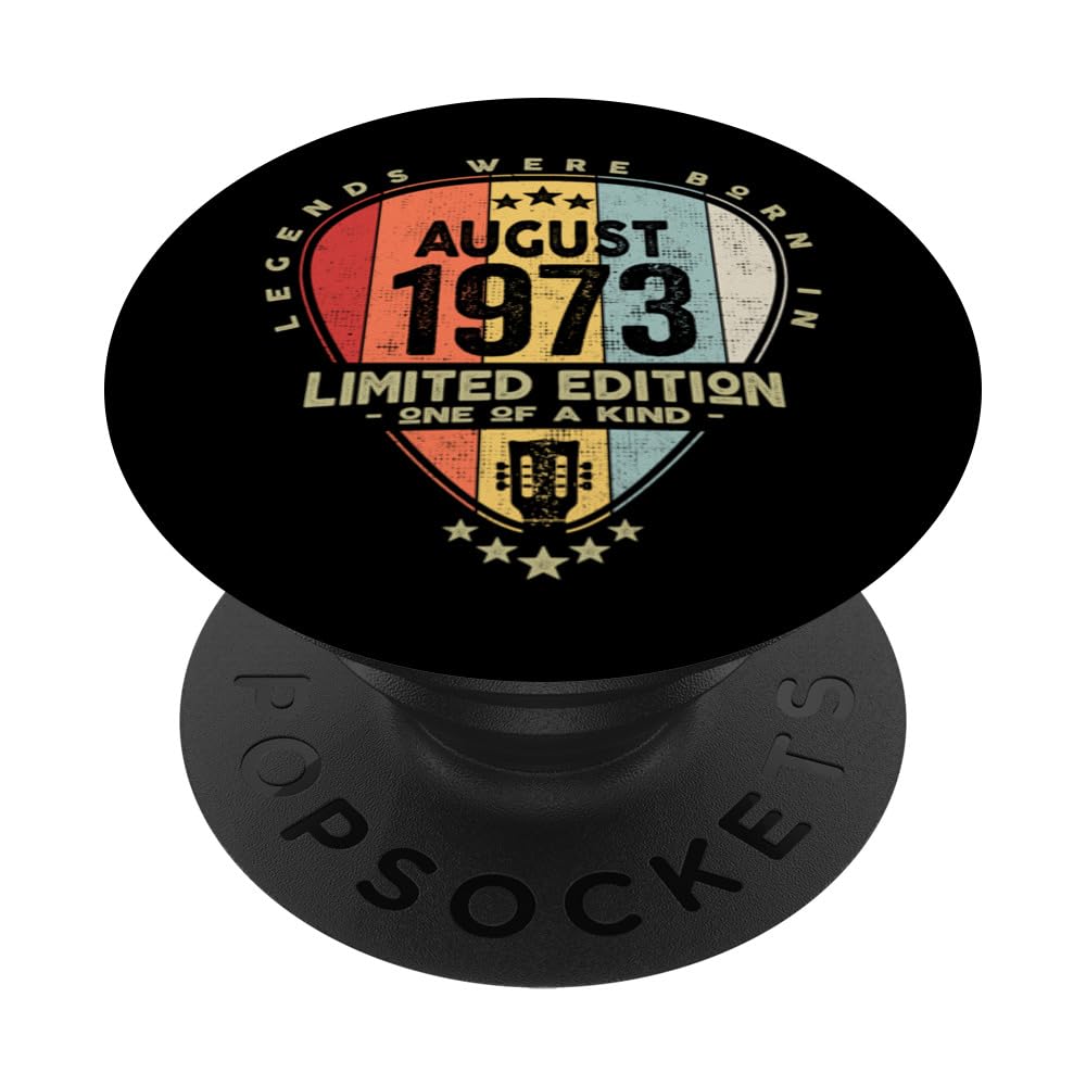 Guitar Pick - Legends Were Born In August 1973 Guitar PopSockets Swappable PopGrip