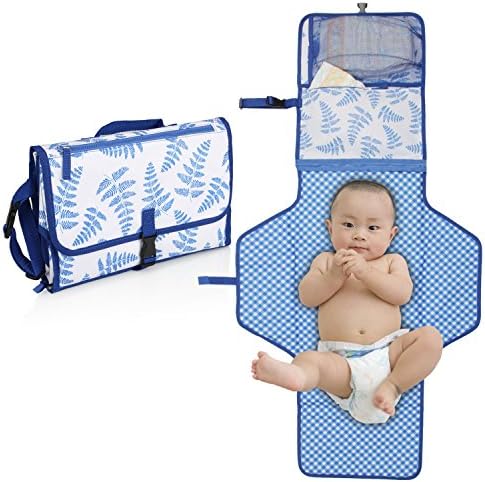 Portable Baby Diaper Changing Pad โ Stars Wish infant Waterproof Foldable Changing Station with Cushioned Changing Mat and Wipes Case for Traveling and Outdoors, Newborns and Toddlers