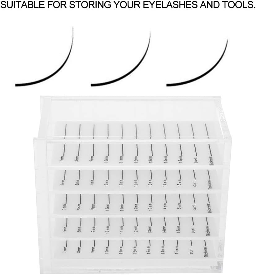 5 Layers Plastic Eyelash Storage Box, Grafting Eyelashes Glue Pallet Holder, 7-15mm Scale Line - Image 5