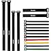 Reusable Cable Ties & Cinch Strap Set: Adjustable, All Purpose Hook Loop Fastening Straps for Home & Office Cord Management, Bundle & Secure Wires and More, Assorted 16 Pack, Black