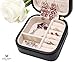 JL LELADY JEWELRY Small Jewelry Box Organizer Mini Travel Jewelry Boxes Case, Portable Faux Leather Jewelry Organizer Boxes Storage Case for Women Girls (Black)