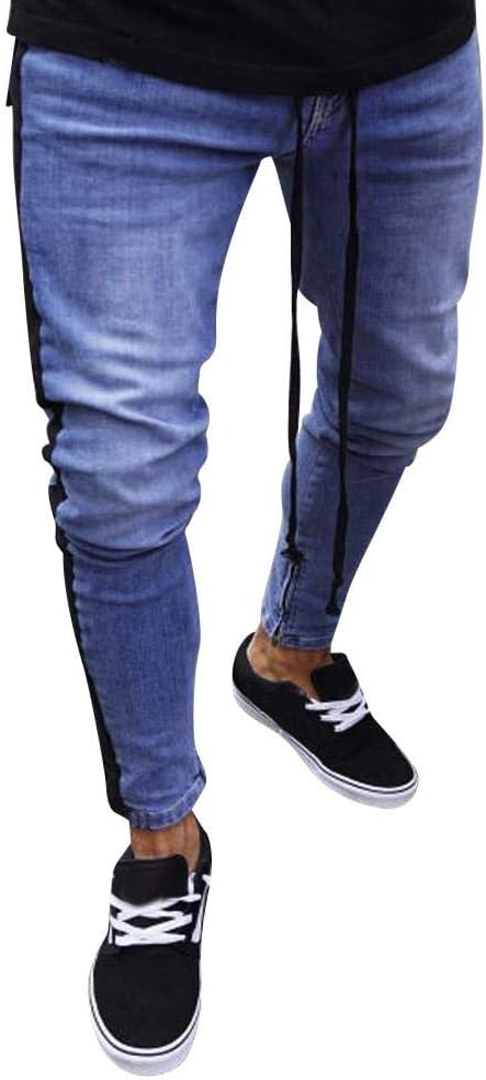 Zerototens Plus Size Mens Joggers Men Stretch Vintage Denim Pants Ripped Slim Fit Sweatpants Indoors Outdoors Work Trousers Cargo Pants Tracksuit Bottoms