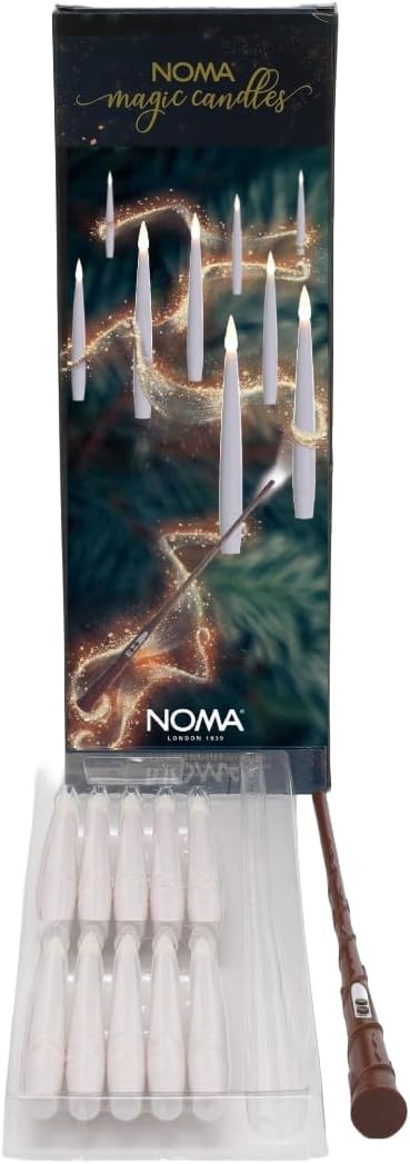 Noma Magic Candles with Wand Remote - 10 White Hanging LED Lights