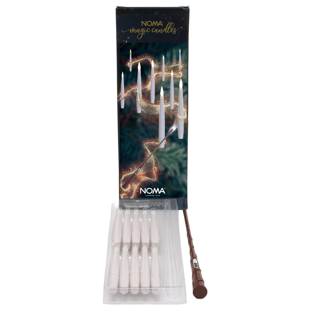 Noma Magic Candles with Wand Remote, 10 x Hanging Candles, White