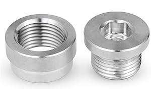 O2 Oxygen Sensor Bung and Plug 304 Stainless Steel M18-1.5,Oxygen Sensor Bung Stepped Style with Plug, Suppied by Hohnnyreet