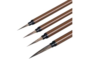 Wancetang Chinese Calligraphy Painting Brush Set of 4 Flower Bird Line-Drawing Brushes