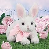 Bearington Fluffytail White Stuffed Animal Bunny Rabbit, 12