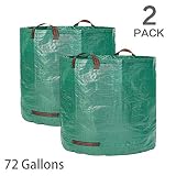 JLMAX Durable 2-Pack 72 Gallons Resusable Garden Bag,Heavy Duty Gardening Bags Durable & Multipurpose Lawn Pool Garden Leaf Waste Bag