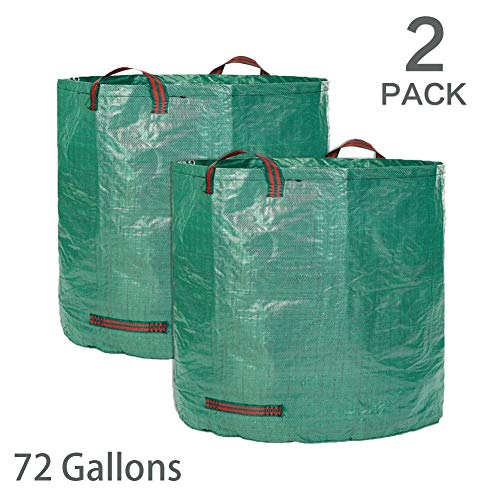 JLMAX Durable 2-Pack 72 Gallons Resusable Garden Bag,Heavy Duty Gardening Bags Durable & Multipurpose Lawn Pool Garden Leaf Waste Bag