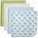 Gerber Baby Unisex 4 Pack Flannel Receiving Blanket, Elephant, 30x30
