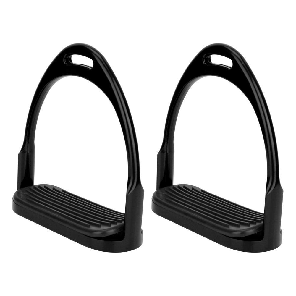 Aluminum Stirrup, Colorful Horse Riding Stirrup Anti-rust Lightweight Equestrian Stirrup (black)