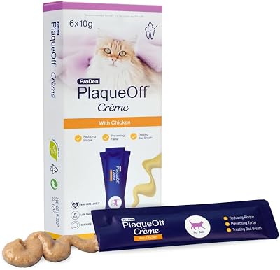 ProDen PlaqueOff Crème for Cats – Lickable Dental Care, 6 Chicken Pouches