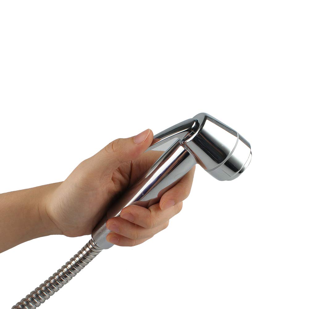 btcus4 Cloth Diaper Sprayer Water Cleaner Bathroom Handheld Bidet Sprayer for Personal Hygiene Cleaning Care Brass Chrome (Chrome)