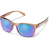 Suncloud Loveseat Polarized Sunglasses, Transparent Brown/Polarized Blue Mirror, one Size