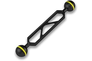 SKYSHARK 6" Aluminum Underwater Camera Extension Arm,1" Diving Light Double Ball Head Connector Underwater CNC Arm System Ball Head Extension for Underwater Video Light,Strobe,Diving Camera Tray