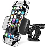 Bike Phone Mount Motorcycle Holder, Universal Cell Phone Bicycle Handlebar Cradle Holder, Adjustable 360 Rotate for iphone 6s/6plus, 7/7plus, Samsung Galaxy or any Smartphone & GPS (black)