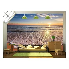 Beautiful Cloudscape Over The Sea, Sunrise Shot - Removable Wall Mural | Self-Adhesive Large Wallpaper - 66x96 inches
