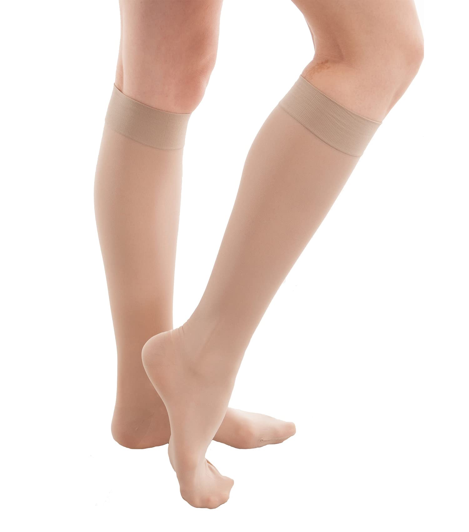 GABRIALLA Knee High Sheer Compression Socks for Women - 15-20 mmHg Graduated Compression Stockings for Varicose Vein, Swelling, Edema & Circulation - Medical Closed Toe Sheer Socks