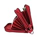 HDE Women RFID Blocking Credit Card Holder Real Leather Secure Zip Around Wallet (Red)