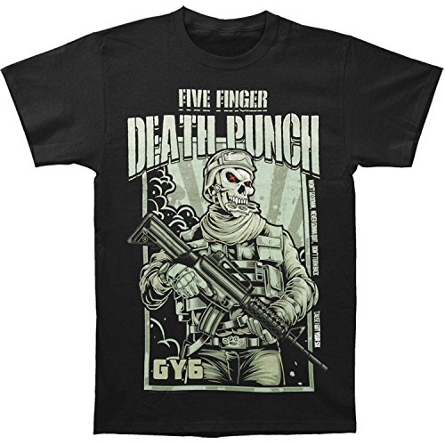 Five Finger Death Punch Men's War Soldier Revised V2 T-shirt Large Black
