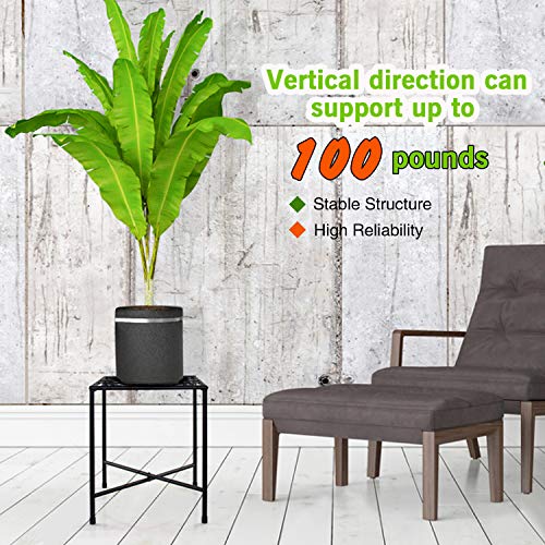 Metal Plant Stand, KABB Iron Art Flower Pot Holder, Modern Metal Display Potted Rack,Rustproof Flower Pot Stand | Decorative Plant Holder for Home, Garden, Patio, Plant Lovers, Housewarming (2 Pack) - Thumbnail 4