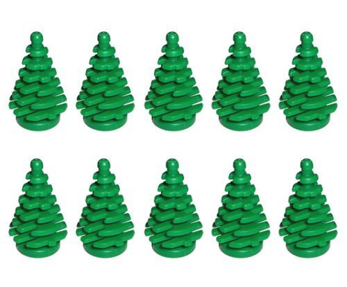 LEGO NEW 10 pcs GREEN PINE TREE SMALL 2x2x4 Plant Christmas City Town Building Forest Greenery Foliage Train Pack set boy girl part piece