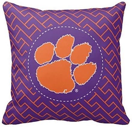 KarilShop Clemson University Tiger Linen Throw Pillow Case Cushion Cover Home Sofa Decorative 18 X 18 Inch.