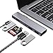 USB C Hub, 6 in 1 Aluminum USB C Hub Adapter for MacBook Pro 13″ and 15″ 2016/2017/2018, Dual Type C Hub with SD/TF Card Reader, 100W Power Delivery and 3 USB 3.0 Ports