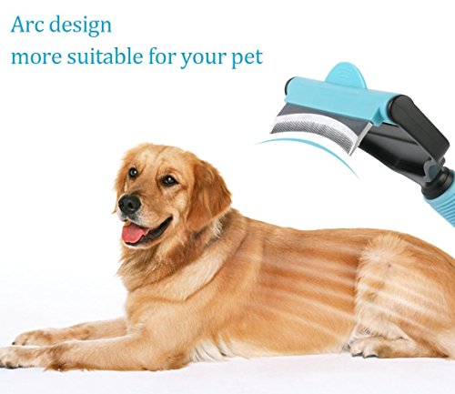 Tentoku DeShedding Brush, 2 in 1 Comb Pet Dog Cat Rabbit Grooming Deshedding Brush Rake U-Shaped Brushes for All Short Long Hair and Fur Types