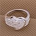 Cafurty Women's Silver Love Heart Alloy Wedding Ring