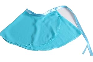 YOYODANCE Girls Ballerina Sheer Wrap Ballet Tutu Dress Child Dance Skate Over Scarf Dancewear with Tie Waist Chiffon Dance Skirts
