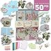 PICKME Greeting Card Making Kit DIY, Handmade Card Making Kits for Adults & Kids, Beautiful Floral Assortment of Art Characters with Envelopes, Create Your Personalized Birthday Card & Thank You Card