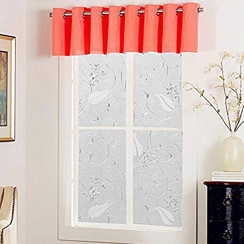 Bloss Iron Flower Etched Glass Static Window Clings Privacy Decorative Window Film, 17.7 Inches By 78.7 Inches